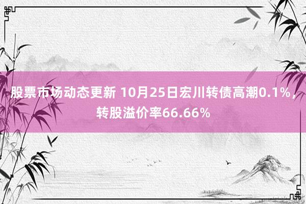 股票市场动态更新 10月25日宏川转债高潮0.1%，转股溢价率66.66%