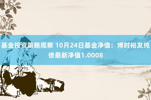 基金投资策略观察 10月24日基金净值：博时裕发纯债最新净值1.0008