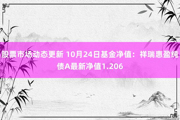 股票市场动态更新 10月24日基金净值：祥瑞惠盈纯债A最新净值1.206