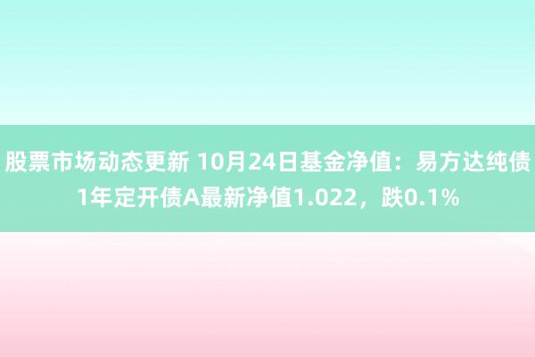 股票市场动态更新 10月24日基金净值：易方达纯债1年定开债A最新净值1.022，跌0.1%