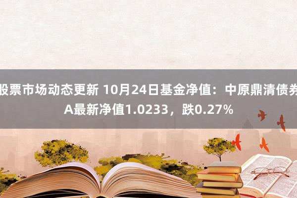 股票市场动态更新 10月24日基金净值：中原鼎清债券A最新净值1.0233，跌0.27%