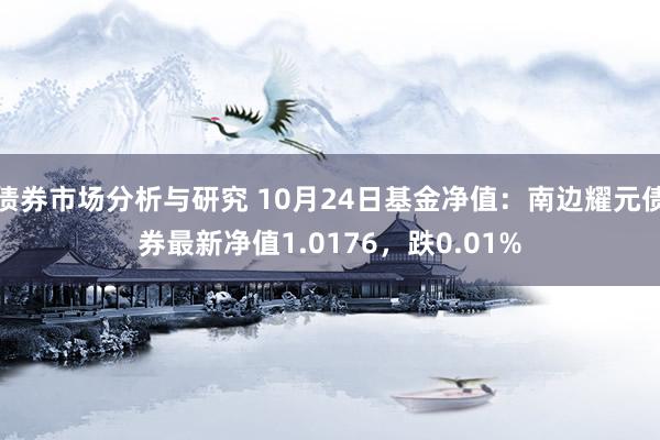 债券市场分析与研究 10月24日基金净值：南边耀元债券最新净值1.0176，跌0.01%