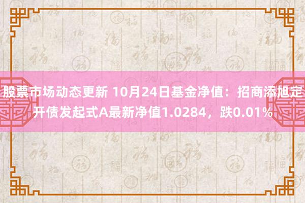 股票市场动态更新 10月24日基金净值：招商添旭定开债发起式A最新净值1.0284，跌0.01%