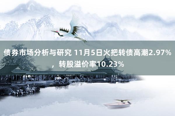 债券市场分析与研究 11月5日火把转债高潮2.97%，转股溢价率10.23%