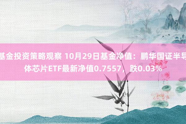 基金投资策略观察 10月29日基金净值：鹏华国证半导体芯片ETF最新净值0.7557，跌0.03%