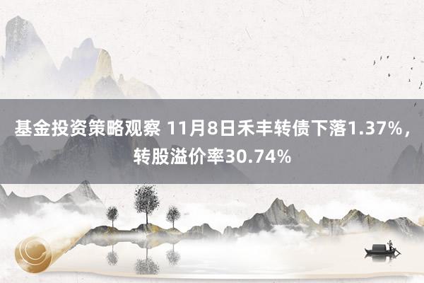 基金投资策略观察 11月8日禾丰转债下落1.37%，转股溢价率30.74%