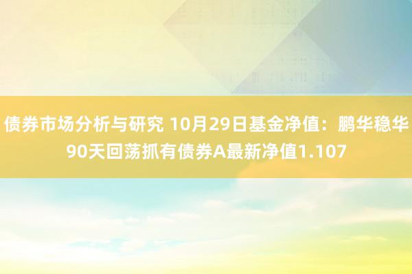 债券市场分析与研究 10月29日基金净值：鹏华稳华90天回荡抓有债券A最新净值1.107