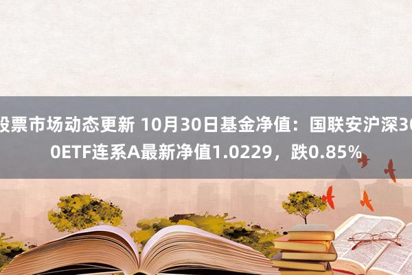 股票市场动态更新 10月30日基金净值：国联安沪深300ETF连系A最新净值1.0229，跌0.85%