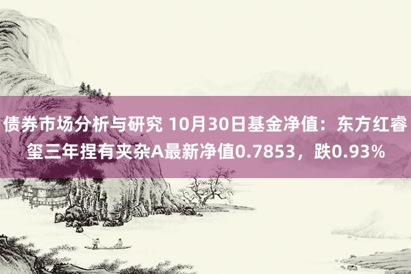 债券市场分析与研究 10月30日基金净值：东方红睿玺三年捏有夹杂A最新净值0.7853，跌0.93%