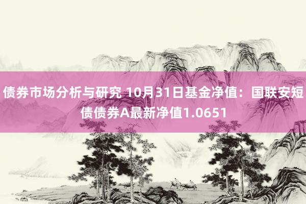 债券市场分析与研究 10月31日基金净值：国联安短债债券A最新净值1.0651