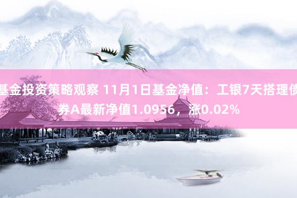 基金投资策略观察 11月1日基金净值：工银7天搭理债券A最新净值1.0956，涨0.02%