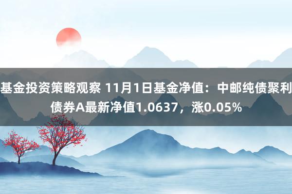 基金投资策略观察 11月1日基金净值：中邮纯债聚利债券A最新净值1.0637，涨0.05%