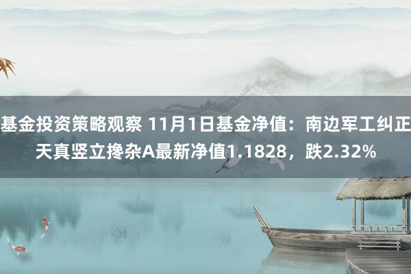 基金投资策略观察 11月1日基金净值：南边军工纠正天真竖立搀杂A最新净值1.1828，跌2.32%