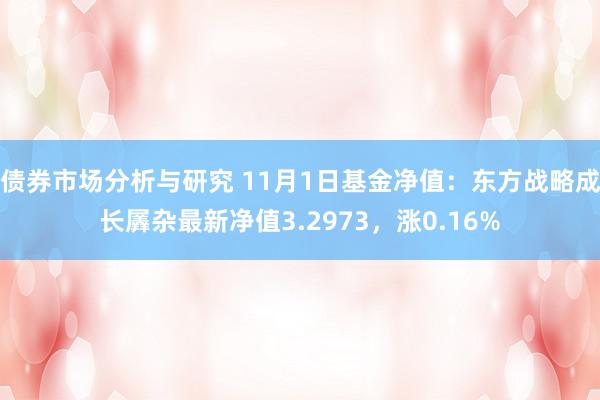 债券市场分析与研究 11月1日基金净值：东方战略成长羼杂最新净值3.2973，涨0.16%