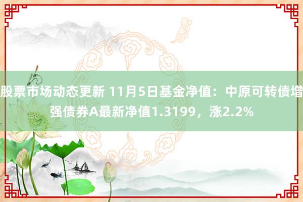 股票市场动态更新 11月5日基金净值：中原可转债增强债券A最新净值1.3199，涨2.2%