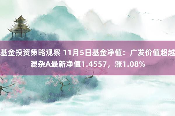 基金投资策略观察 11月5日基金净值：广发价值超越混杂A最新净值1.4557，涨1.08%