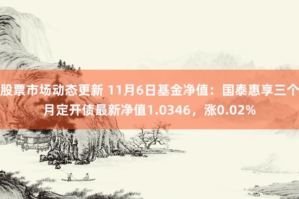 股票市场动态更新 11月6日基金净值：国泰惠享三个月定开债最新净值1.0346，涨0.02%