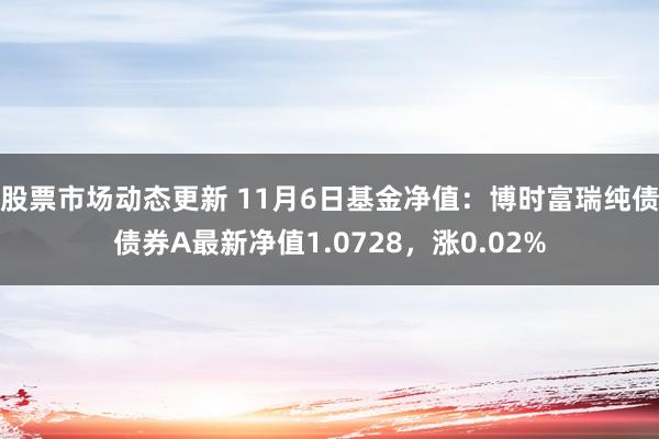 股票市场动态更新 11月6日基金净值：博时富瑞纯债债券A最新净值1.0728，涨0.02%