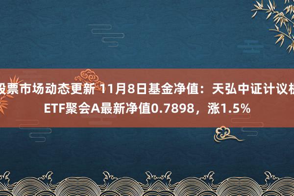 股票市场动态更新 11月8日基金净值：天弘中证计议机ETF聚会A最新净值0.7898，涨1.5%