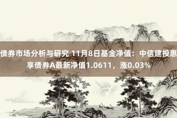 债券市场分析与研究 11月8日基金净值：中信建投惠享债券A最新净值1.0611，涨0.03%