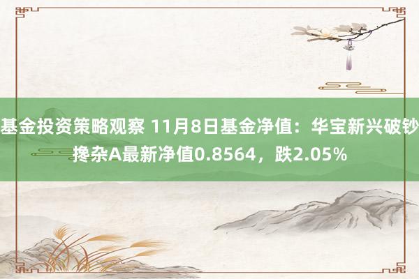 基金投资策略观察 11月8日基金净值：华宝新兴破钞搀杂A最新净值0.8564，跌2.05%