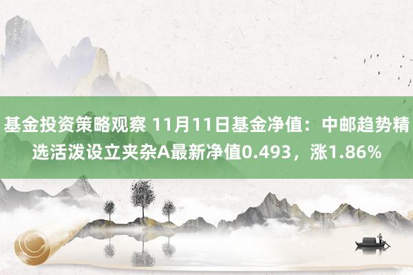 基金投资策略观察 11月11日基金净值：中邮趋势精选活泼设立夹杂A最新净值0.493，涨1.86%