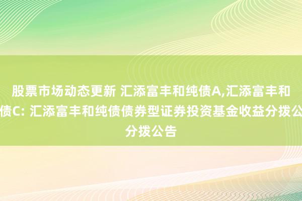 股票市场动态更新 汇添富丰和纯债A,汇添富丰和纯债C: 汇添富丰和纯债债券型证券投资基金收益分拨公告