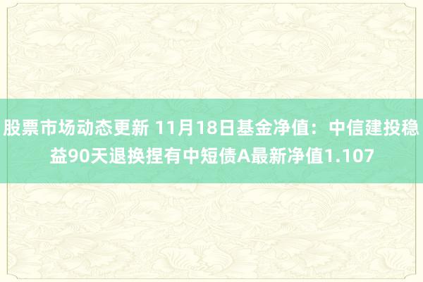 股票市场动态更新 11月18日基金净值：中信建投稳益90天退换捏有中短债A最新净值1.107