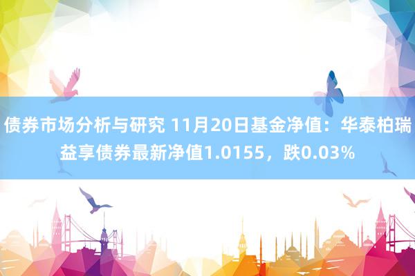 债券市场分析与研究 11月20日基金净值：华泰柏瑞益享债券最新净值1.0155，跌0.03%