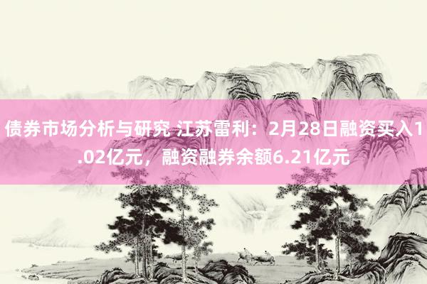 债券市场分析与研究 江苏雷利：2月28日融资买入1.02亿元，融资融券余额6.21亿元