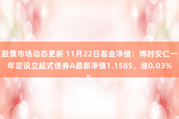 股票市场动态更新 11月22日基金净值：博时安仁一年定设立起式债券A最新净值1.1585，涨0.03%