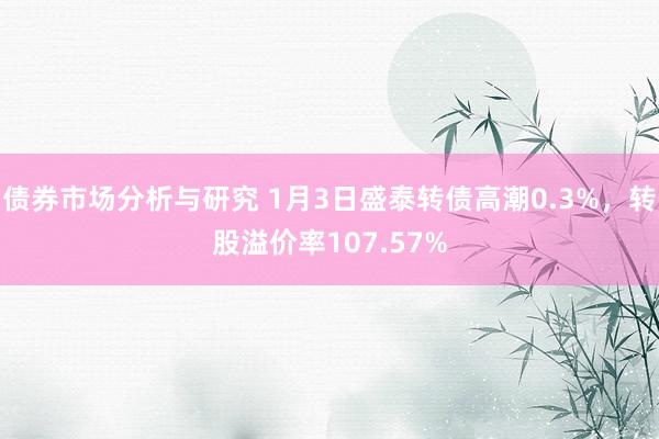 债券市场分析与研究 1月3日盛泰转债高潮0.3%，转股溢价率107.57%