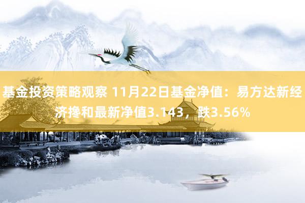 基金投资策略观察 11月22日基金净值：易方达新经济搀和最新净值3.143，跌3.56%