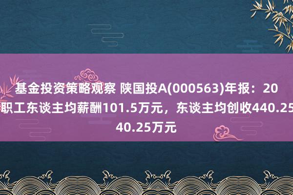 基金投资策略观察 陕国投A(000563)年报：2024年职工东谈主均薪酬101.5万元，东谈主均创收440.25万元